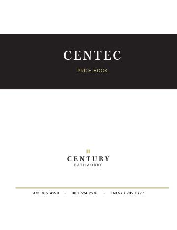 Centec Series Price Book