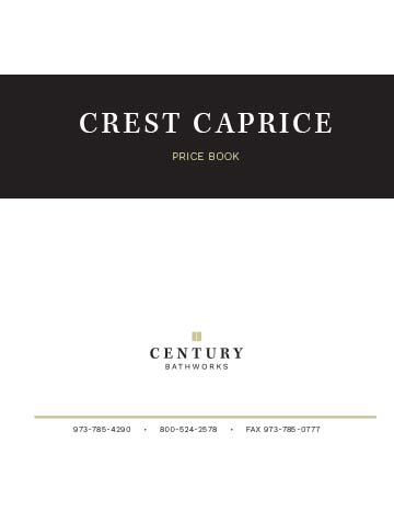 Crest Caprice Series Price Book