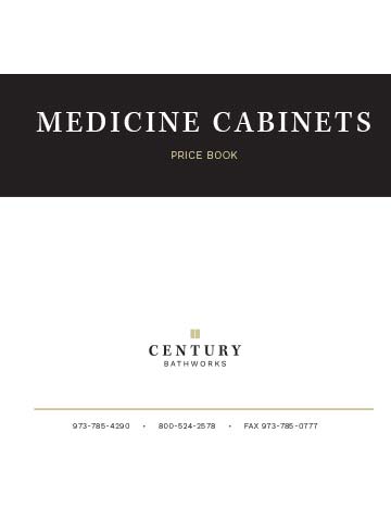 Medicine Cabinets Price Book